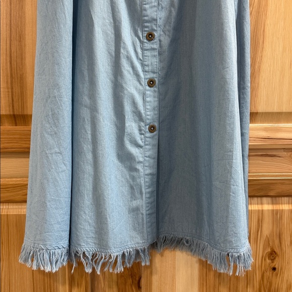 Ooberswank Button-Down A-Line Skirt With Fringe Detail Cowgirl Western Size L - Picture 3 of 9